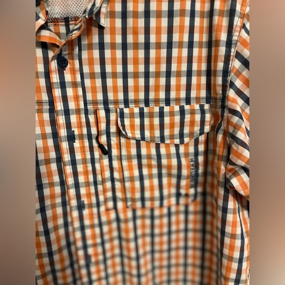 Red Head Brand Co Orange Plaid Button Front Short Sleeve Shirt Mens XL - Picture 5 of 8